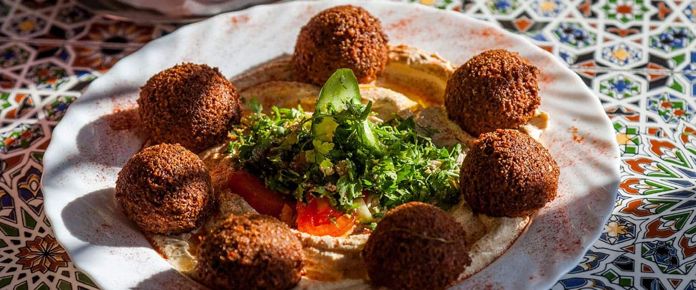 Falafel and hummus