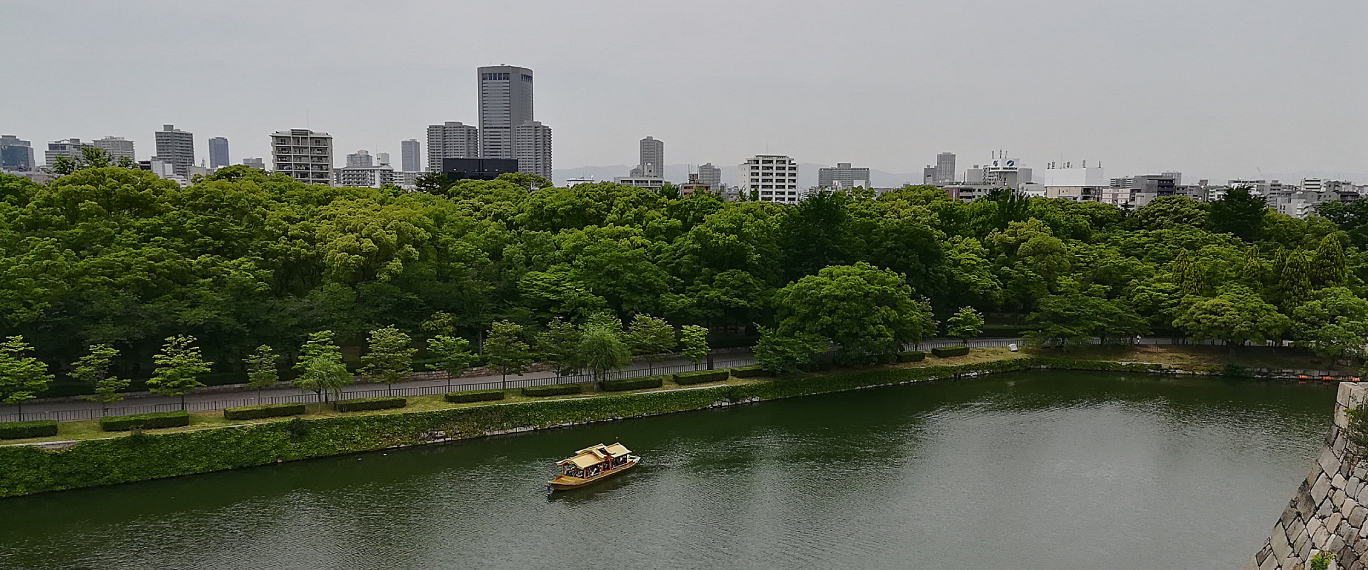 view of osaka city from osaka castle