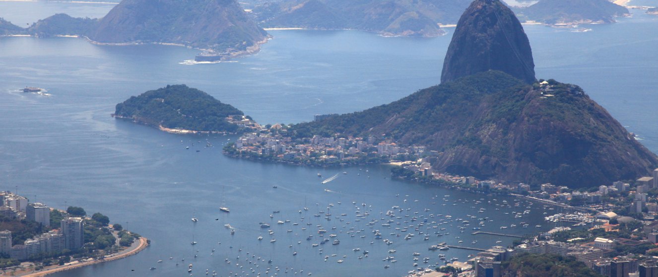 aerial view over rio de janeiro